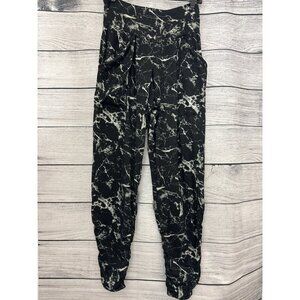 BeMo Designs Black & White Marbled Harem Pants w/ Crochet Detail Size M